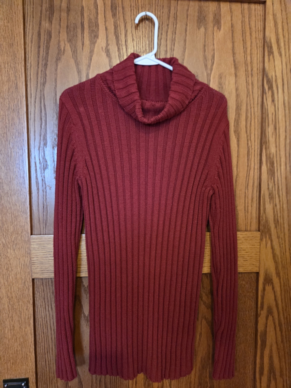 Sonoma Ribbed Cowl Neck Sweater - Burgundy